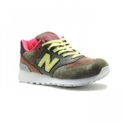 New Balance 574 Olive Khaki Pink