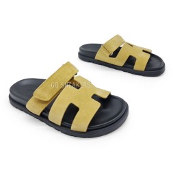 Hermes Flip-flops Suede Black/Yellow