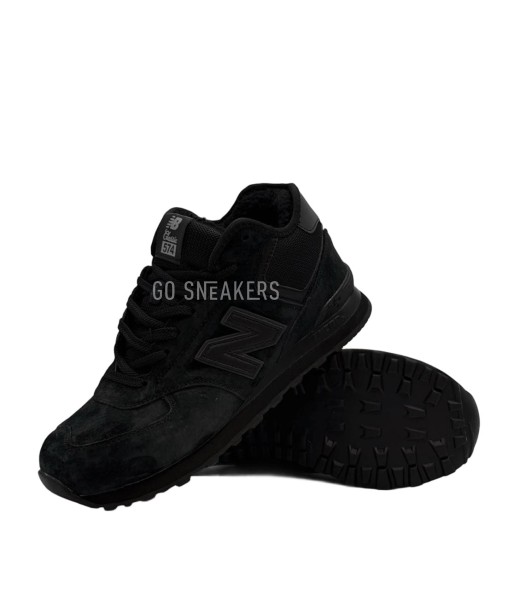 Мужские зимние кроссовки New Balance 574 Winter Black Suede