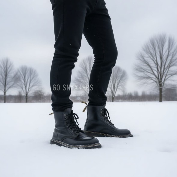 Мужские зимние ботинки Martens Leather Man 1406 Winter Black