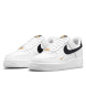 Унисекс кроссовки Nike Air Force 1 Low 07 Essential White Black Gold Mini Swoosh