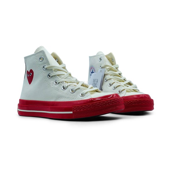 Женские кеды Converse X Comme Des Garcons Play White